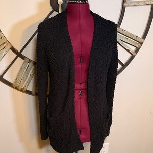Zenana Cardigan Black Textured Sweater